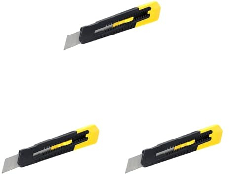 Stanley Cutter SM 0-10-151 (18 mm Klingenbreite, 160 mm Klingenlänge, zweiteiliger Korpus, Kunststoff-Ausführung, inkl. 1 Klinge mit 7 Schneidsegmenten) (Packung mit 3)
