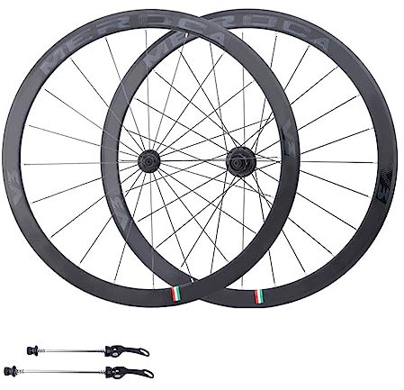 ZFF Rennrad 700c Laufrad Aluminiumlegierung QR C-Bremse Doppelwandig Fahrrad-Laufradsatz 8 9 10 11 Geschwindigkeit 40-mm-Felgen 24Loch 2206g