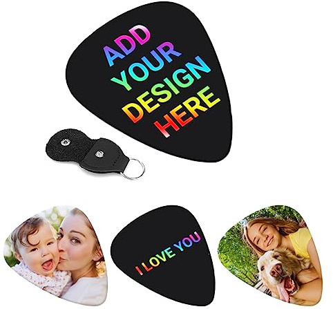 Gitarrenplektren mit Text/Namen, einzigartige Geburtstagsgeschenke für Gitarre, Freunde, Männer, Freund, personalisiertes Bild, Logo, DIY, Gitarre, Bass, Plektrum, individuelles Gitarrenzubehör, fügen