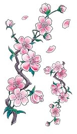 10 pcs Peach Blossom Temporary Tattoo Waterproof Lasting Simulation Small Fresh Chinese Style Cherry Blossom Peach Blossom Tattoo Sticker