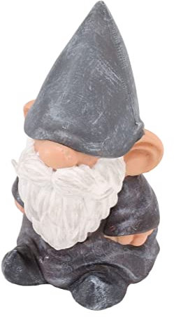 WOOXGEHM Statue de GNOME Vintage Nain de Jardin, Décor de GNOME Coquin Extérieur, Dessus de Table à la Maison, Statue de GNOME D'intérieur pour Patio, Pelouse(Brun)