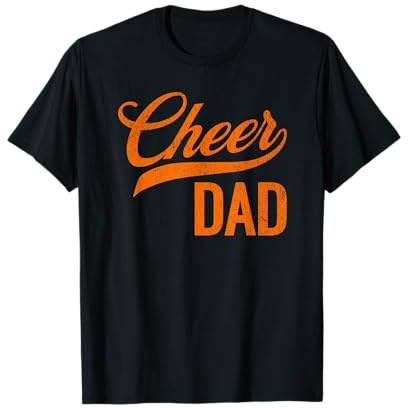 Cheer Dad Orange Cheerleading Matching Parents T-Shirt