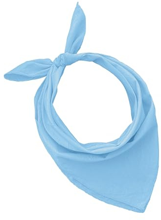 BANDANA 100% cotone SET da 3/5/10 per Donna Uomo Bambini Unisex Tinta Unica e/o con Motivo Paisley COD. A644 (Set 10 pz, Tinta Unica, Celeste)