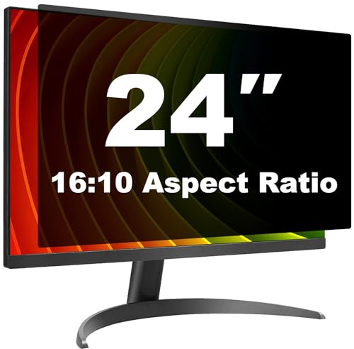 Pozlle 24 Inch Computer Privacy Screen Filter for 16:10 Widescreen Desktop Monitor-Anti-Glare，Anti-Scratch，Data Confidentiality Shield ，Detachable privacy Screen Protector Film【2 Pack】