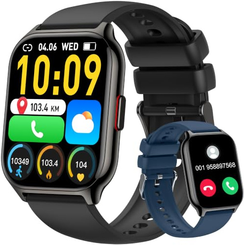 ZOSKVEE Smart Watch for Men Women Answer/Make Calls, 2.01 Fitness Watch with Blood Pressure Monitor Fitness Tracker 110+Sports Modes Step Counter IP68 Waterproof Smartwatch for Android iOS