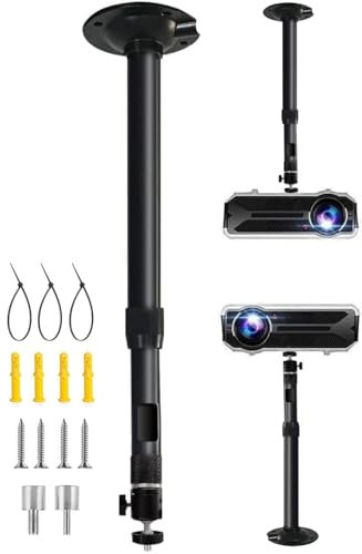 2-Be-Best Projector Mount 16-25.6in Adjustable Projector Ceiling Mount Compatible with TMY HAPPRUN CiBest Aurzen PANSEBA NISOO AuKing ClokoWe HOMPOW ELEPHAS PURSHE Pericat Projectors Black