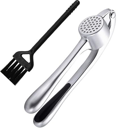 Zerodeko Knoblauchpresse-set 1 Set mit 2 Knoblauchpressen Knoblauchzerkleinerer Aus Edelstahl Einfach Zu Verwendender Sauberer Knoblauchstampfer und Zerkleinerer