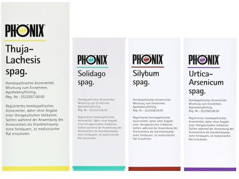 Phönix Entgiftungskur-Set - Praktisch als Set mit PHÖNIX THUJA lachesis, SOLIDAGO spag., SILYBUM spag., URTICA arsenicum spag.