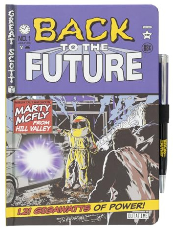 Grupo Erik Zurück in die Zukunft Notizbuch A5 Journal Tagebuch Geschenke | Tagebuch mit Stift Dotted Bullet Journal Ringbuch Mädchen und Jungen Einschulung - Notizblock A5 14,8 × 21,0 cm
