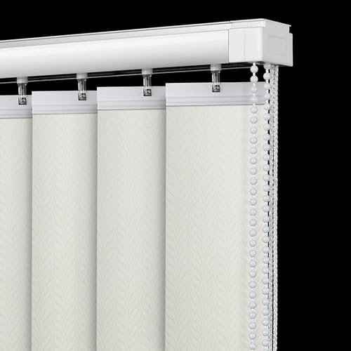 LRYELWA Lamellenvorhang Raumverdunkelnd Vertikaljalousie Gardine Sonnenschutz Schiebevorhänge Lichtfilterung,für Wohnzimmer Büro,Inklusive Zubehör,Weiß,Nach Maß,Breite×Höhe (170cm x 250cm)