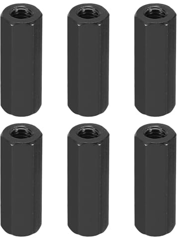 PATIKIL 6 Stk Verbindungsmuttern M3 x 20mm Langmuttern Aluminium Sechskant Verlängerungsmuttern Gewindehülsen Metallabstandshalter für Montageschrauben RC Auto Drohnen Motherboard Schwarz