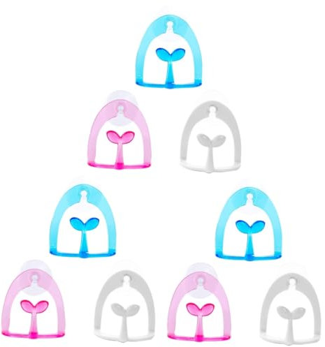 Alipis 9pcs Sucked Type Scouring Pad Rack Cups Easy Installation Drain Holder for Kitchen and Bathroom Random Color Washcloth Storage Organizer