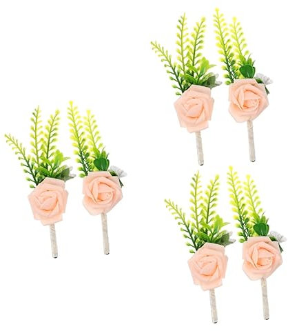 STOBAZA 6stücke Kunstblumen-ansteckblume Hochzeits-Boutonniere Aus Simulation Dekoration Für Hochzeit Bankett Und Besondere Anlässe Stilvolle Corsage Für Bräutigam Und Gäste