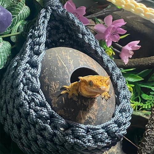 HyzaPhix Amaca per Rettili, Accessori per Acquari per Rettili, Reptile Hammock, Reptile Tank Accessories, Letto Sospeso per Altalena per Lucertole Gechi Piccoli (grigio, taglia unica)