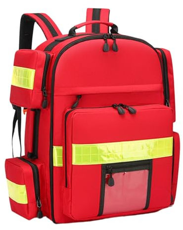 Amagogo Erste-Hilfe-Rucksack, Notfall-Knapsack, leer, leicht, mit Reißverschlüssen, Rucksack für Ersthelfer, für Reisen, Camping, Fitnessstudio, Auto