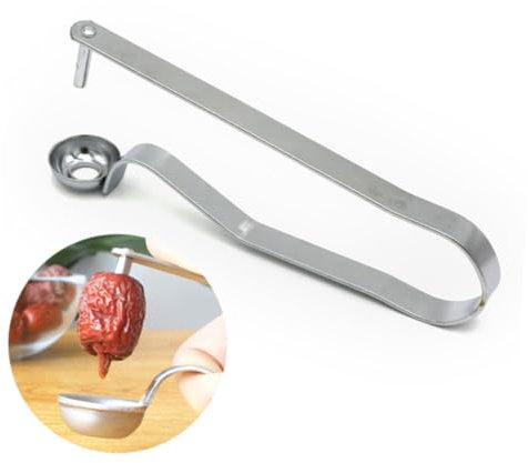 Holibanna Levatore per Ciliegie e Datteri in Acciaio, Utensile da Cucina per Rimuovere i Torsoli Rapidamente, Accessorio Pratico per Uso Domestico