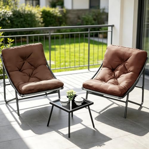 Set med trädgårdsmöbler, balkongmöbler, liten balkong, utomhus, balkongmöbler set 3 delar, trädgårdsset bord och stolar med avtagbara kuddar och soffbord, lounge, trädgårdsmöbler för terrass, balkong
