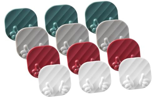 Operitacx 12pcs Wall Adhesive Hook Power Cord Plug Retainer Hook Cable Organizer for Appliance Charger