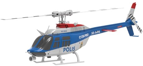 ExploTex C138 PRO 1/33 Maßstab RC Hubschraubermodell, Bell 206 2,4G 6CH flybarloser Einzelrotor-Fernsteuerungshubschrauber, EIN-Knopf-Umkehrflug, für Erwachsene und fortgeschrittene Benutzer (RTF