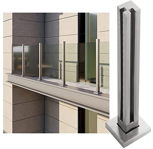 Supporti per balaustre in vetro argentato, sistema di ringhiera in vetro per interni ed esterni, kit di sicurezza per balaustre in vetro, altezza regolabile 65/70/75 cm
