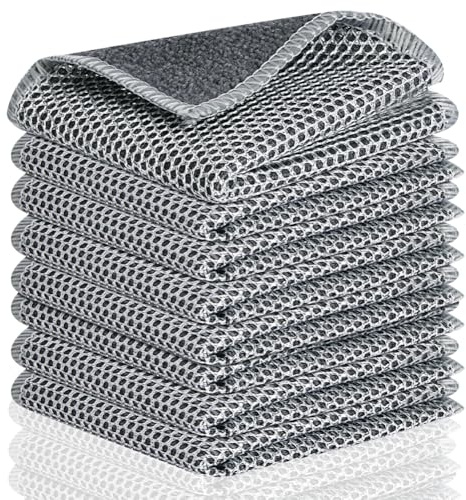 AOOSU 6 Piezas Estropajo Aluminio, paños de Limpieza Reutilizables (Doble Capa), Paños de Alambre Multiusos para Limpieza, paños de Cocina Metálicos Doble Capa(20x20cm)