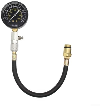 Herramienta de comprobación de compresión para medidor de presión automotriz mide la compresión del cilindro de 0 a 300 PSI compatible con roscas de encendido de 14 mm y 18 mm