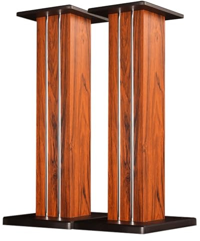 Soportes De Suelo Para Altavoces De Estantería, Estudio, Monitores, Cine En Casa, KTV Y Sonido Envolvente. Altura: 60/70 Cm (1 Par). Una Experiencia De Audio Superior(Brown,23*30*60cm)
