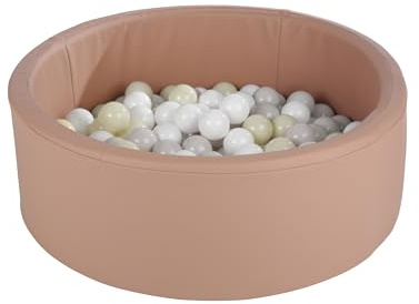 CuddleCo Soft Play Ball Pit with Balls - Encourages Confidence, Coordination & Creative Play - Lightweight Foam, Wipe-Clean Faux Leather Cover - For Early Development from 12 Months (Tuscany)