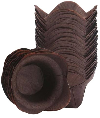 SUPVOX Caissettes à Cupcakes Lotus en Papier Sulfurisé Moyen, Moules à Muffins Jetables Résistants à L’huile, Doublures Anti-adhésives pour Pâtisserie, Emballage Cuisson Fête