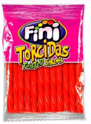 Fini Torcidas Bâtons Gélifiés Torsadés à la Fraise, Texture Fondante et Fruitée, 150g