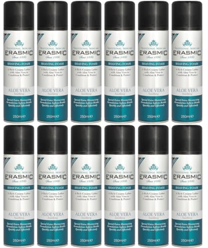 Shaving Foam with Aloe Vera, Soothing Creamy Lather, Moisturising Formula, 250ml, Pack of 12