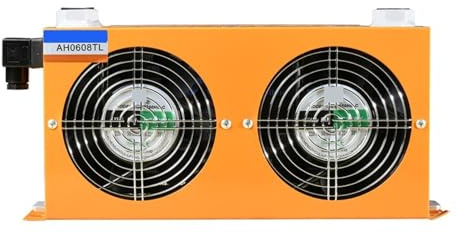 AH0608TL Doppel Fans Hydrauliköl Luftkühler Engineering Öl Kühler Wärmeableitung 60L/min for CNC Maschine Ersatz(DC12v)