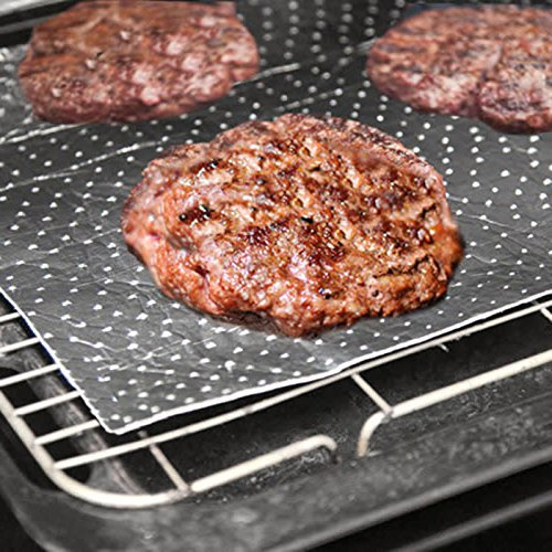 SPARES2GO Grill Pan & Oven Tray Protective Fat & Grease Absorbant Foil Pads (Pack of 10)
