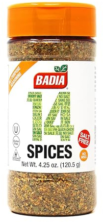 Badia 14 Spices Salt-Free All Purpose Seasoning, 4.25 oz – Savory Blend of Garlic, Onion, Herbs, Spices & Peppers