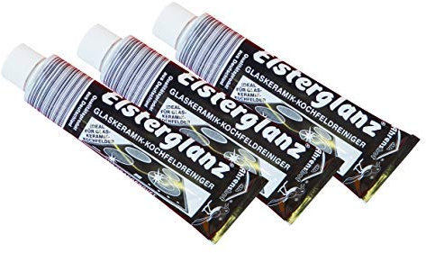 3 x Elsterglanz Glaskeramik-Kochfeldreiniger 150ml, Herd-Reiniger, Polier-Paste