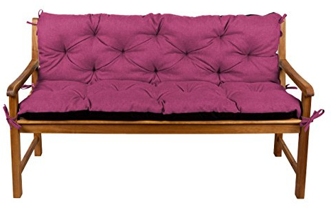 Gutekissen® Bankkissen, Sitzkissen, Rückenlehnen, Gartenkissen, Steppkissen, Doppelkissen, Sitzmöbel, Sitzbank-Kissen, Gartenschaukel, Gartenmöbel Law (130cmx50cmx50cm, Rosa)