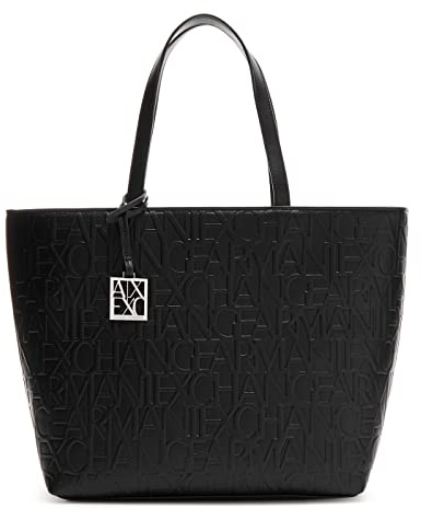 Armani Exchange Liz - Open Medium Shopping, Bolsos para Mujer, Negro (Black), Talla única