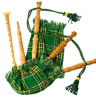 Kids Bagpipe Playable Bagpipe with Reed in Irish Heritage Tartan