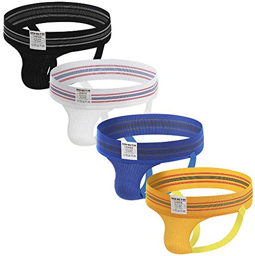 BSHETR Men's Athletic Supporters Jockstrap Active Underwear (4-Pack(multipack), XL:36-38,91cm-96cm)