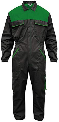 Tuta Da lavoro Multitasche (Grigio / Verde, XL)