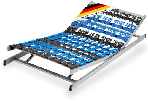 CubeSleep Cloud 7-Zonen Tellerfeder-Lattenrost verstellbar 120x200 cm | Schulterabsenkung | Kopf- und Fußteil manuell verstellbar | Fertig montiert | Made In Germany | GS Zertifiziert