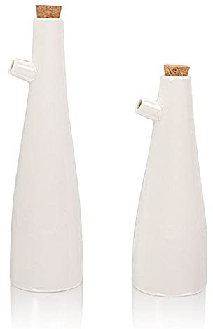 Bouteille Huile 2pcs Vinaigre en céramique Porcelaine Olive Oil Pot Soja Sauce Vinaigre Bouteille Assaisonneuse Bateaux de cuisine Cuisine Outils de cuisine Bouteilles de stockage Shaker Vinaigrette