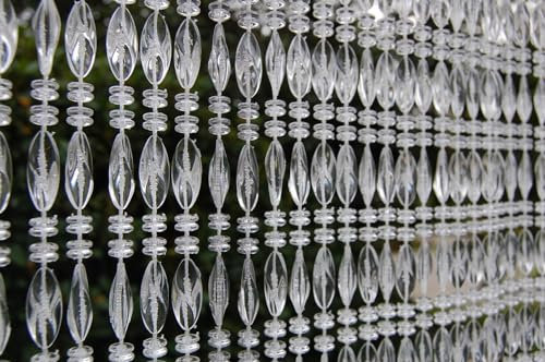 La Tenda Türvorhang XL ELBA 2 Fliegenvorhang Perlenvorhang Insektenvorhang transparent, Maße:120 x 230 cm