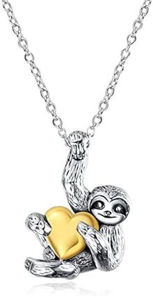 Simple Style Paresseux Câlin Or Couleur Coeur Amour Pendentif Colliers pour Femmes Filles Mode Animaux Charmes Collier Ras Du Cou Bijoux Cadeaux
