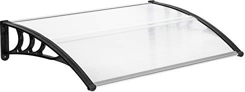 Oshion Vordach für Haustür Türvordach Überdachung Vordach 120x80cm Haustürvordach Pultvordach Pultbogenvordach,Extrem witterungsbeständig, schützt vor Regen, Schnee und UV-Strahlen