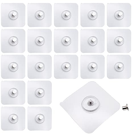 HLIWS Bilderhaken Selbstklebend-20 Stück Klebe Schrauben,stanzfreie Wandmontage,für Bild Bad Küche(7mm Schraubstange)