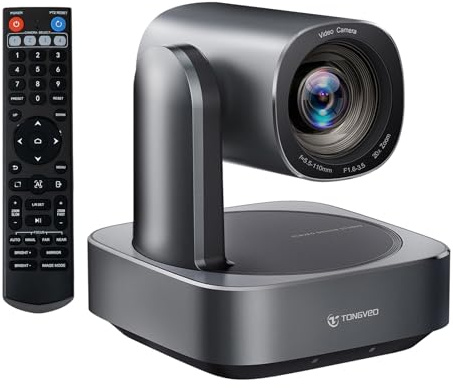 AI Auto-Tracking PTZ Camera 20x Optical Zoom HDMI USB IP Live Streaming Camera 1080P 60fps Video Conferencing System POE Supply for Church Services Worship Education Work with Zoom Team vMix OBS