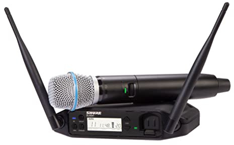 Shure GLXD24+/B87A Dual Band Pro Digital Wireless Mikrofonsystem für Kirche, Karaoke, Gesang - 12-Stunden-Batterielaufzeit, 30m Reichweite | BETA 587 Handheld Vocal Mic, Einzelkanal-Empfänger.