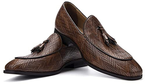 JITAI Mocasines de Hombre Zapatos Hombre Vestir Mocasines Verano Hombre Zapatos Traje, Marrón-02, 44 EU (11 UK)