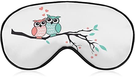 Schlaf-Augenmaske, rosa, blaugrün, Paar-Eule, weicher Schlafbezug, Augenbinde, Schlafmasken-Abdeckung für Schlaf, Reisen